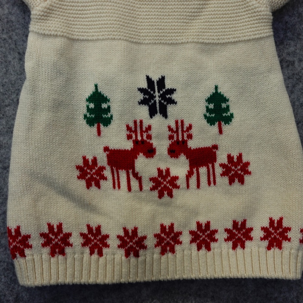 Sweater Knit Dress Baby Girl 3 6 Mos Cream Wool Deer Nordic HANNA ANDERSSON - Picture 9 of 12
